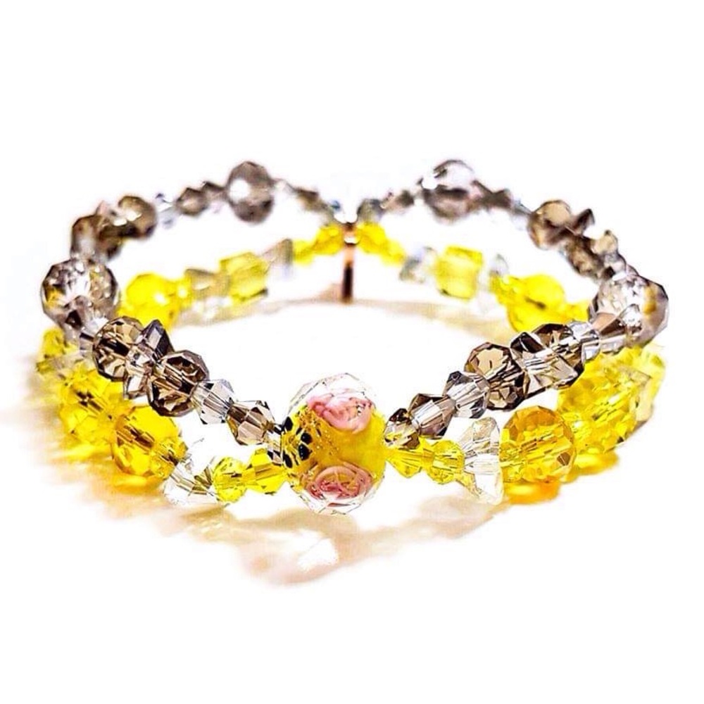 [Horoscope Series] Gémeaux Jaune-Gris Gemini Yellow-Grey Crystal Bracelet
